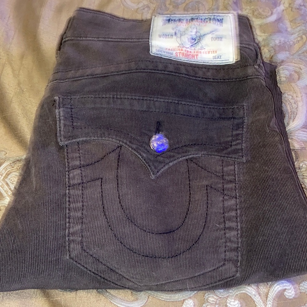 True Religion (straight) size 38 brown corduroy